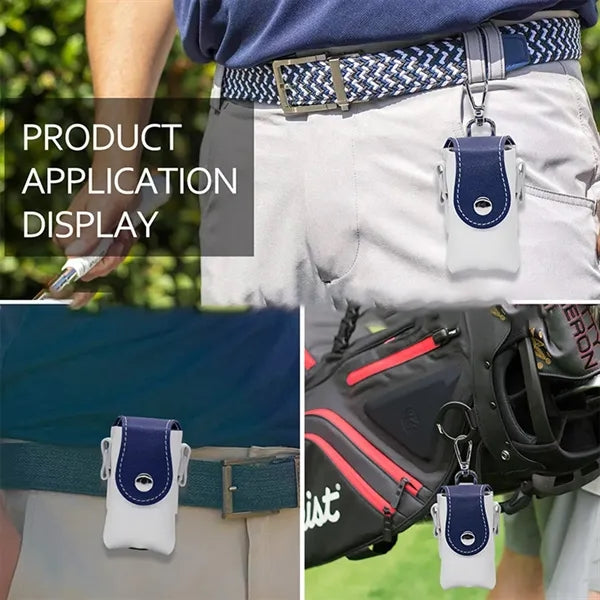 Custom Mini Portable Leather Golf Ball Storage Bag