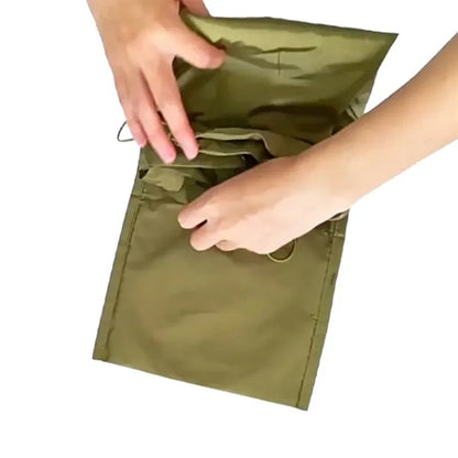 Spacious Foldable Dual-Pocket Drawstring Closure Tote Bag