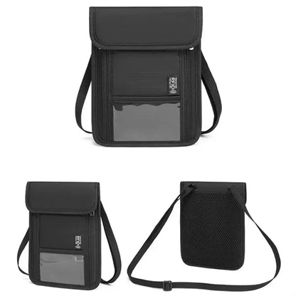 Multi-Pocket Adjustable Strap Oxford Cloth RFID Neck Wallet