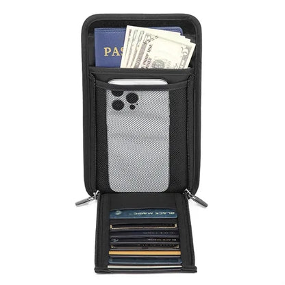 Multi-Pocket Adjustable Strap Oxford Cloth RFID Neck Wallet