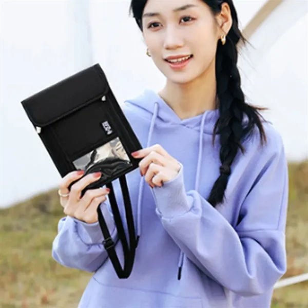Multi-Pocket Adjustable Strap Oxford Cloth RFID Neck Wallet