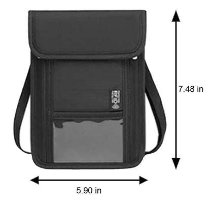 Multi-Pocket Adjustable Strap Oxford Cloth RFID Neck Wallet