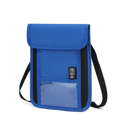 Multi-Pocket Adjustable Strap Oxford Cloth RFID Neck Wallet