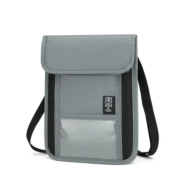 Multi-Pocket Adjustable Strap Oxford Cloth RFID Neck Wallet