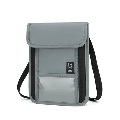 Multi-Pocket Adjustable Strap Oxford Cloth RFID Neck Wallet