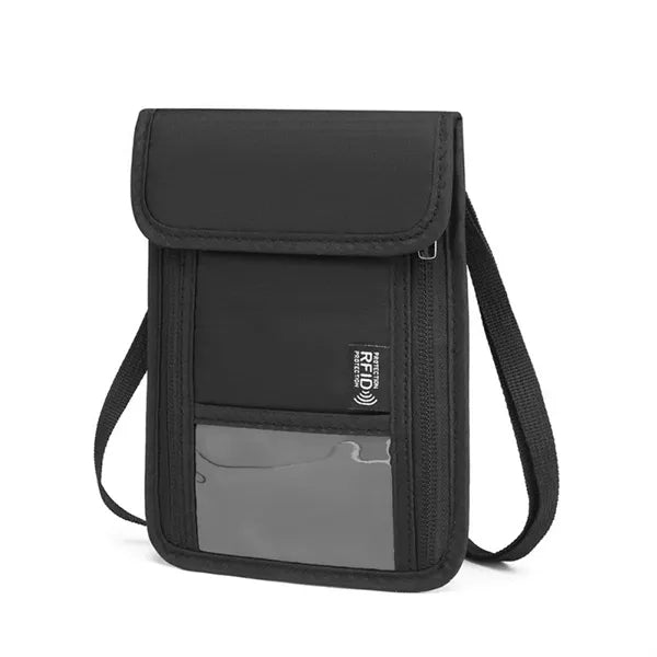 Multi-Pocket Adjustable Strap Oxford Cloth RFID Neck Wallet