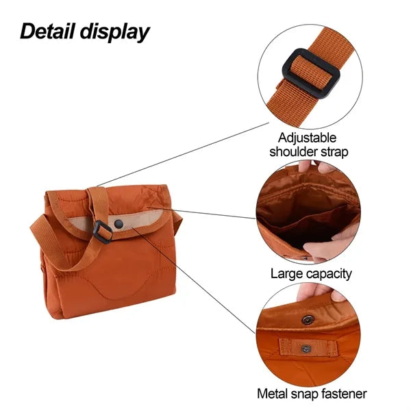 Waterproof Adjustable Strap Multi-Pocket Puffer Hobo Bag