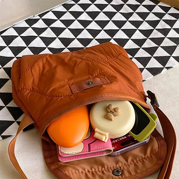 Waterproof Adjustable Strap Multi-Pocket Puffer Hobo Bag