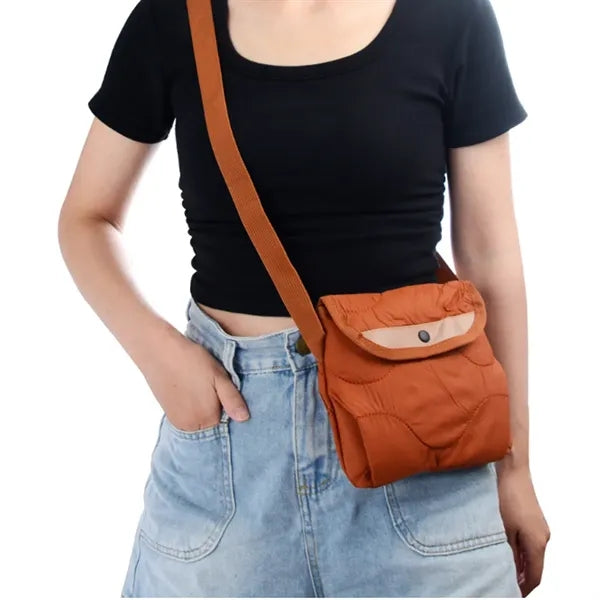 Waterproof Adjustable Strap Multi-Pocket Puffer Hobo Bag