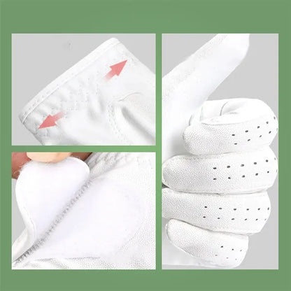 Custom White Breathable Comfort Golf Glove