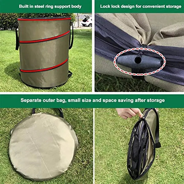 Spacious Durable Oxford Auto-Open Pop-Up Garden Storage Bag