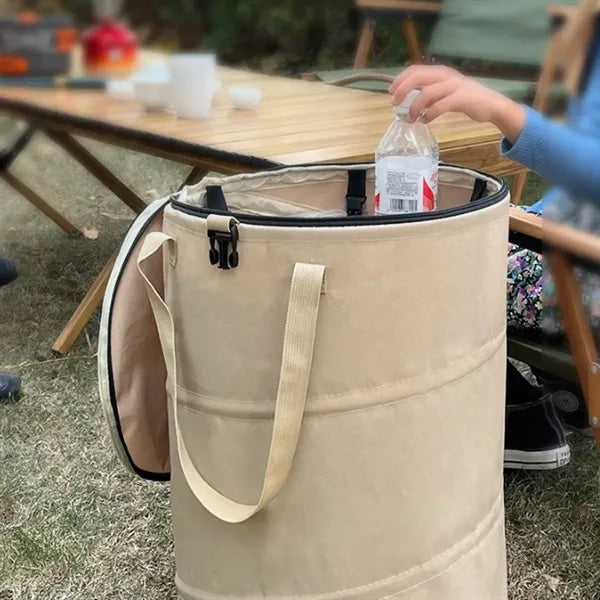 Waterproof  Foldable Camping Trash Can with Odor-Proof Cover