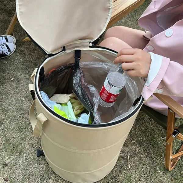 Waterproof  Foldable Camping Trash Can with Odor-Proof Cover
