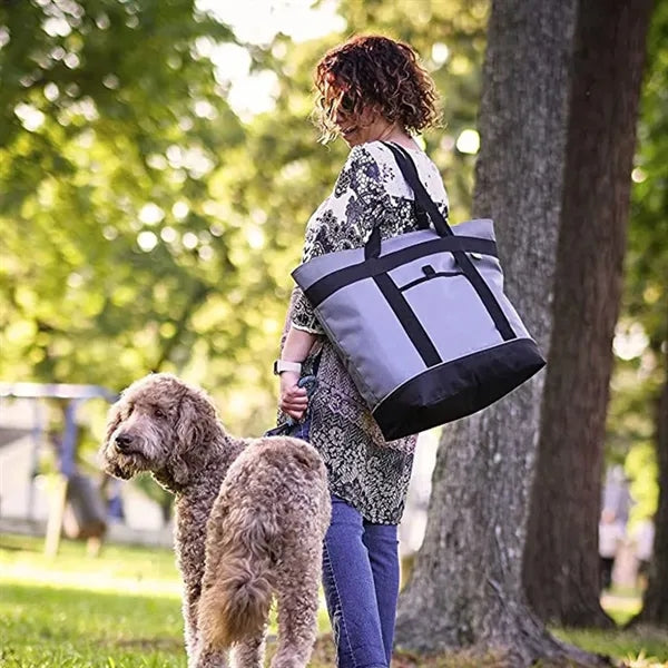 Spacious Foldable Wide Shoulder Strap Insulated Cooler Tote