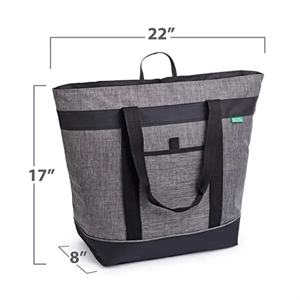 Spacious Foldable Wide Shoulder Strap Insulated Cooler Tote