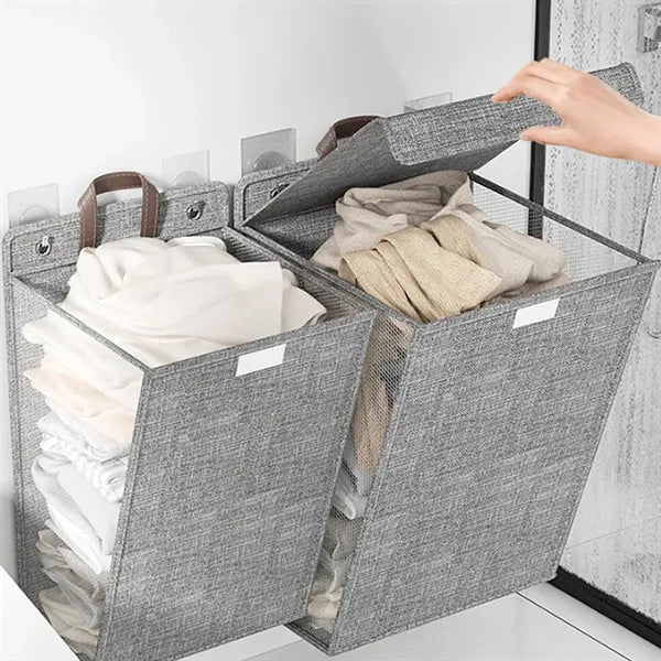 Waterproof Linen Wall-Mountable Collapsible Laundry Hamper