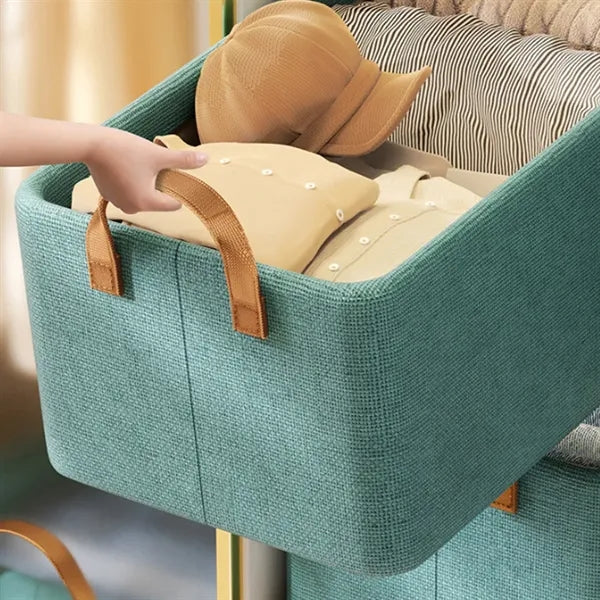 6-Cube Spacious Sturdy Frame Cotton-Linen Storage Organizer