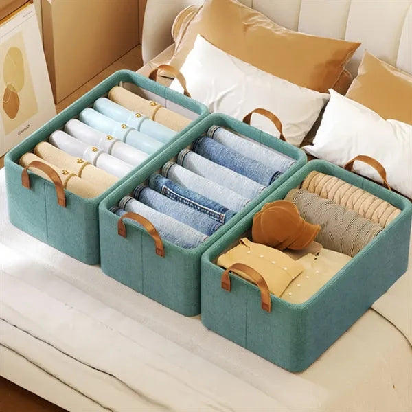 6-Cube Spacious Sturdy Frame Cotton-Linen Storage Organizer