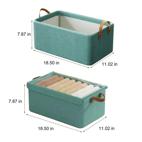6-Cube Spacious Sturdy Frame Cotton-Linen Storage Organizer