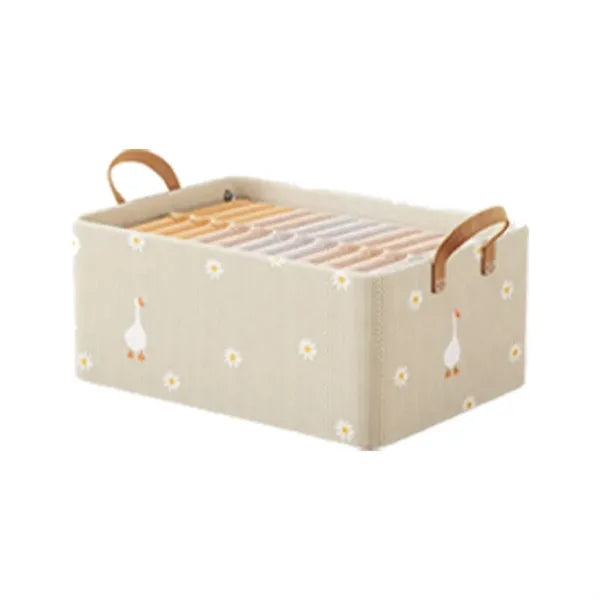 6-Cube Spacious Sturdy Frame Cotton-Linen Storage Organizer
