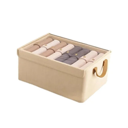 6-Cube Spacious Sturdy Frame Cotton-Linen Storage Organizer