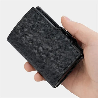 One-Click Pop-Up Slim Anti-Theft RFID-Blocking PU Cardholder