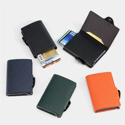 One-Click Pop-Up Slim Anti-Theft RFID-Blocking PU Cardholder