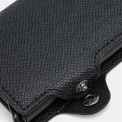 One-Click Pop-Up Slim Anti-Theft RFID-Blocking PU Cardholder