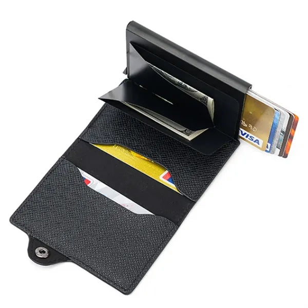 One-Click Pop-Up Slim Anti-Theft RFID-Blocking PU Cardholder