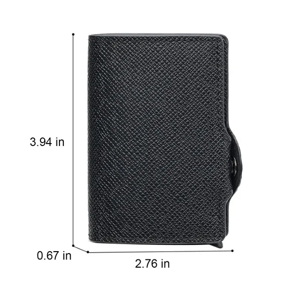 One-Click Pop-Up Slim Anti-Theft RFID-Blocking PU Cardholder