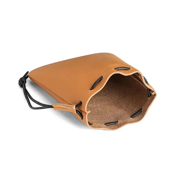 Vintage Secure Closure Wrist Loop Cowhide Drawstring Wallet