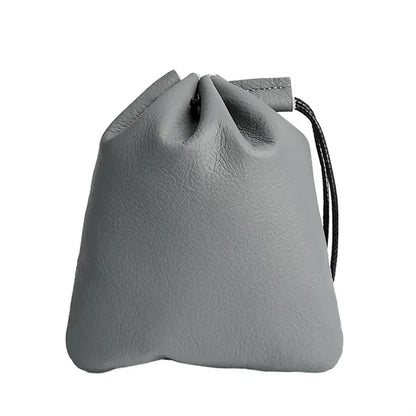 Vintage Secure Closure Wrist Loop Cowhide Drawstring Wallet