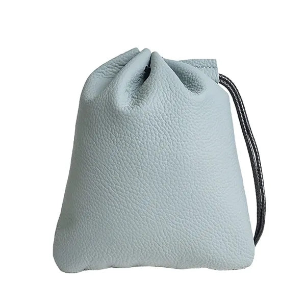 Vintage Secure Closure Wrist Loop Cowhide Drawstring Wallet