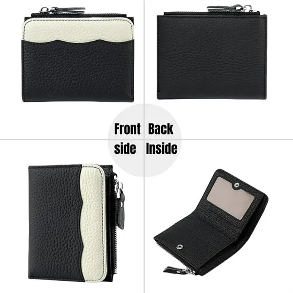 Expandable Multi-Pocket Secure Storage Leather Zipper Wallet