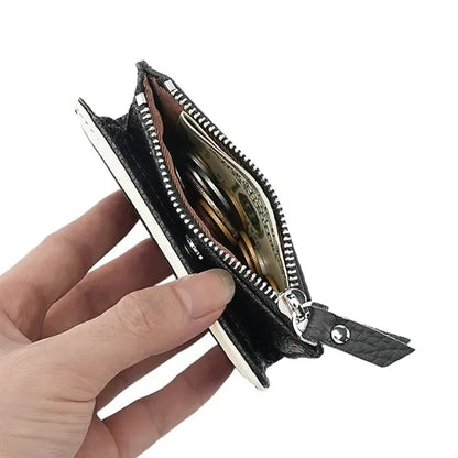 Expandable Multi-Pocket Secure Storage Leather Zipper Wallet