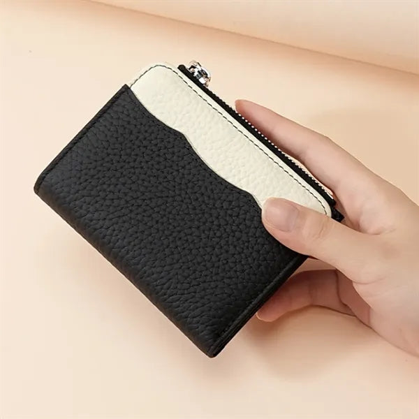 Expandable Multi-Pocket Secure Storage Leather Zipper Wallet