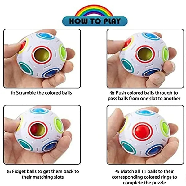 Rainbow 3D Puzzle Ball Stress Relief Cognitive Training Toy