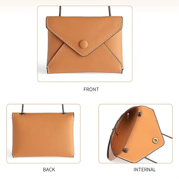 Adjustable Strap Multi-Wear Mini Cowhide Envelope Purse