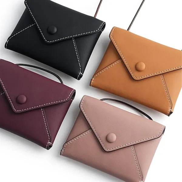 Adjustable Strap Multi-Wear Mini Cowhide Envelope Purse