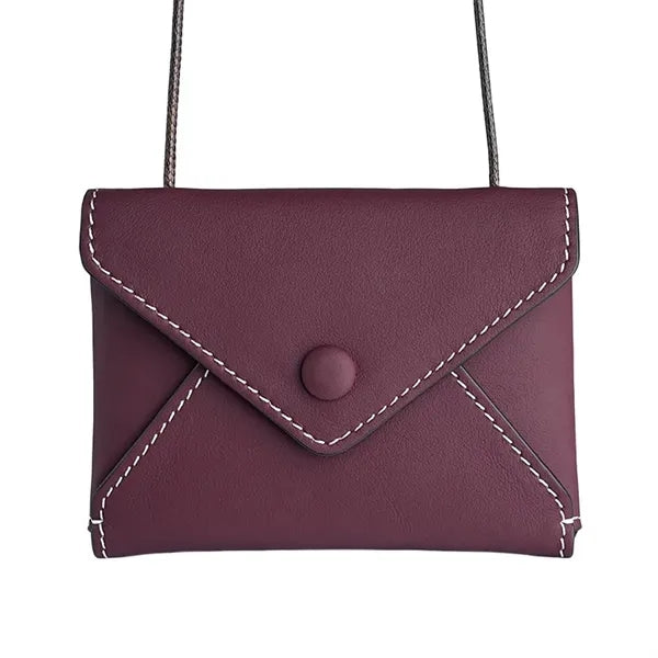 Adjustable Strap Multi-Wear Mini Cowhide Envelope Purse