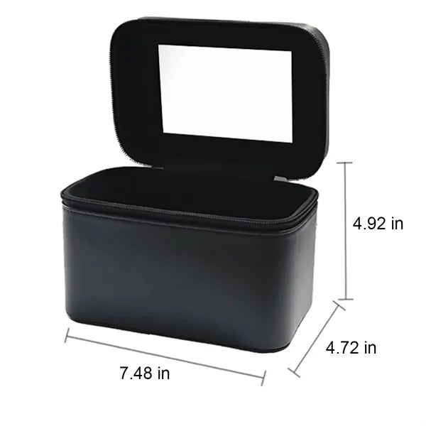 Stain-Resistant Waterproof PU HD Glass Mirror Makeup Bag