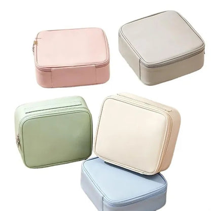 Adjustable Partitions 3D HD Mirror Waterproof PU Makeup Bag