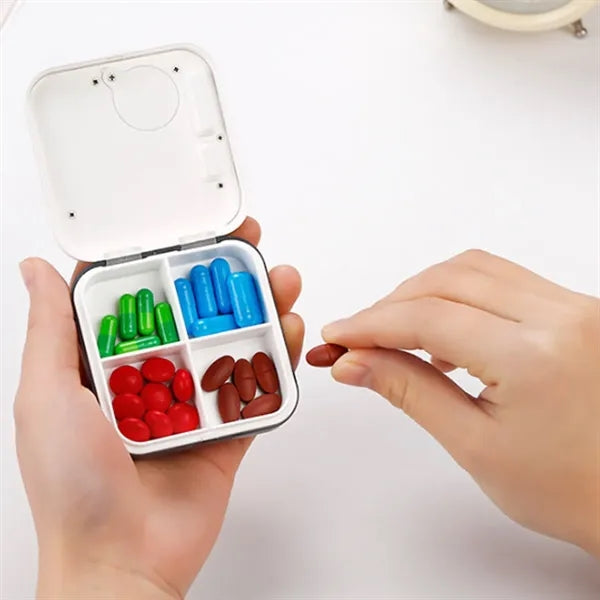 4 Compartments Digital Pill Box with Reminder Alarm Clock