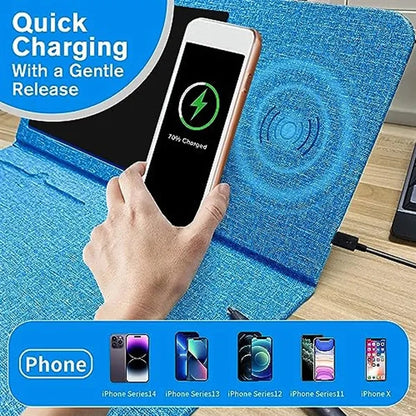 Foldable PU Wireless Charger Mouse Pad with LCD Screen