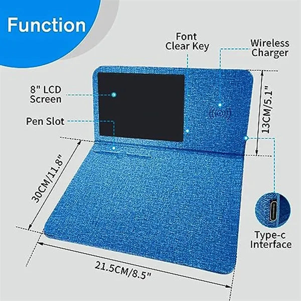 Foldable PU Wireless Charger Mouse Pad with LCD Screen