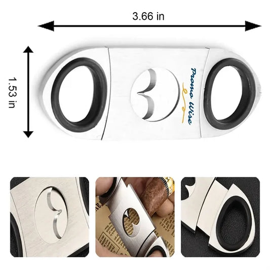 Ergonomic Pull-Switch Dual-Blade Plastic Cigar Cutter