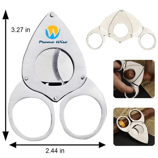 Dual Blades Ergonomic Handle Stainless Steel Cigar Cutter