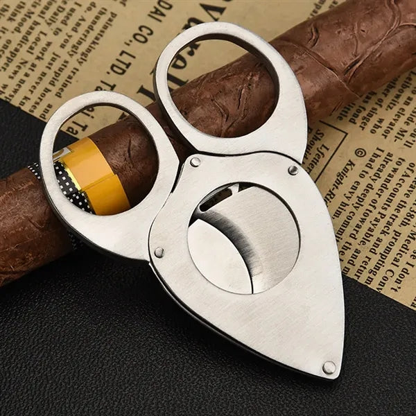 Dual Blades Ergonomic Handle Stainless Steel Cigar Cutter