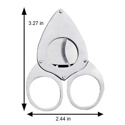 Dual Blades Ergonomic Handle Stainless Steel Cigar Cutter