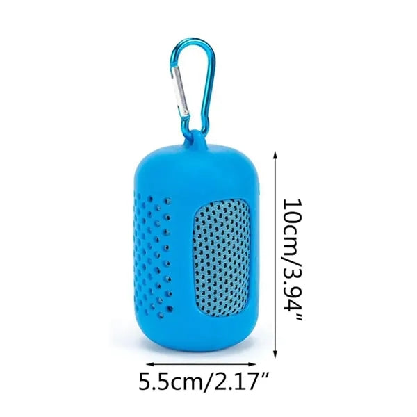 Quick-Dry Instant Cooling Towel with Carabiner Clip and Case